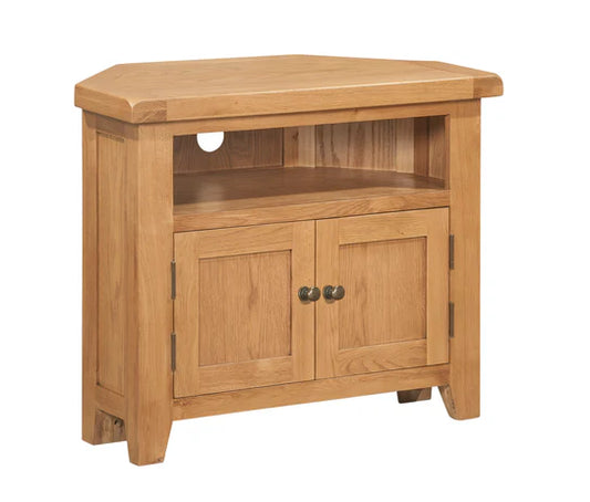 Torino oak corner tv unit